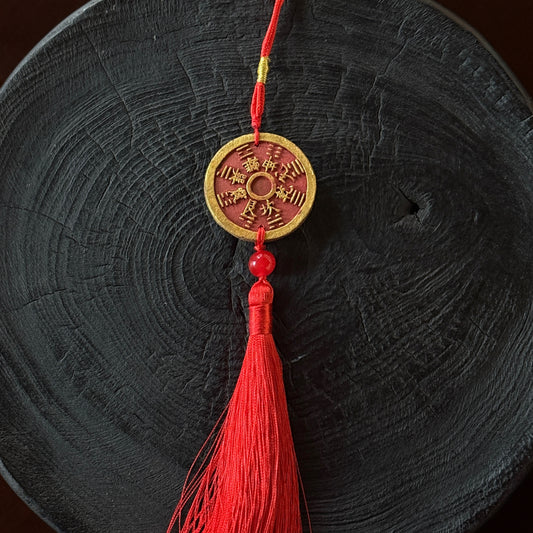 Jade Purity Bagua Cinnabar Blessing Amulet