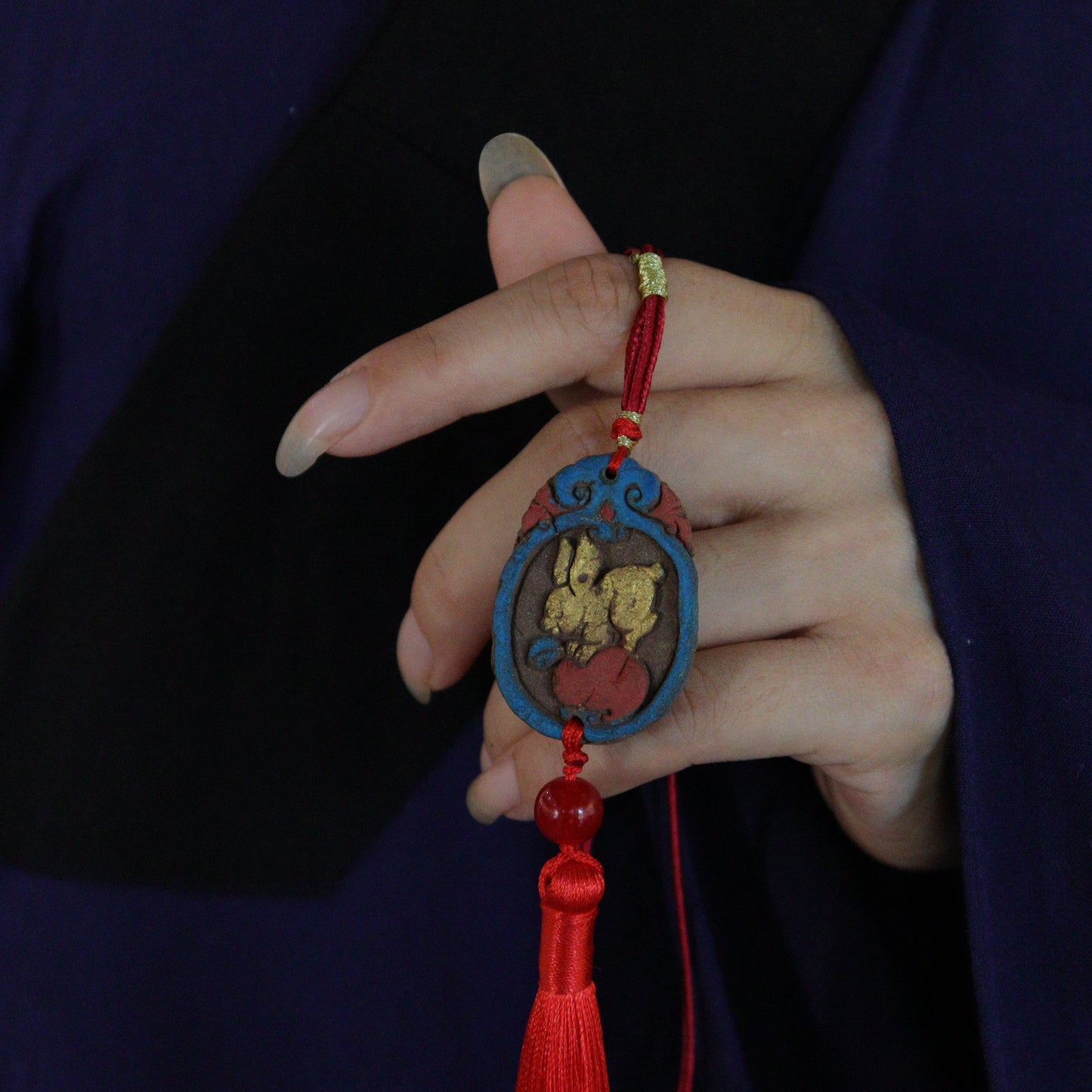Auspicious Rabbit Incense Pendant